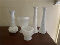 Collection of Assorted Milk Glass