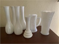 Collection of Assorted Milk Glass