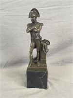 Napoleon Style Bronze Statue on Marble Base