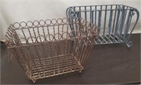 2 Metal/ Cast Planter Baskets