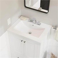 24 in. Ceramic Vanity Top  White Basin