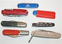 (7) Pocket Knives Barlow, Western Barlow, Swiss