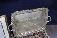 LARGE SILVERPLATED HANDLED TRAY