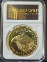 Slabbed 2023 gold American eagle challenge coin