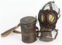 WW1 IMPERIAL GERMAN M1915 GASMASK & CANISTER WWI