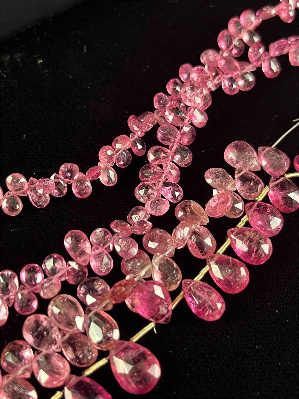 Pink Tourmaline 4mm - 7mm Fancy Cut Beads
