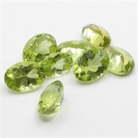 CERT 5.55 Ct Faceted Peridot Gemstones Lot of 8 Pc