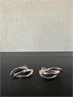 Napier Silver-Twist Screw Back Earrings