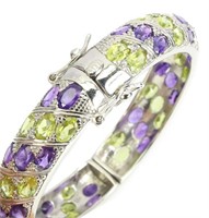 Natural Unheated Amethyst Peridot Bangle