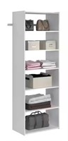 Essential Shelf 25 In. W White Wood Closet Tower