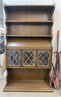 Vintage Shelving Unit with Leaded Glass