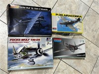 4 Military Plane Model Kits