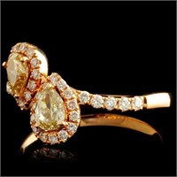 0.76ctw Fancy Diamond Ring in 18K Gold