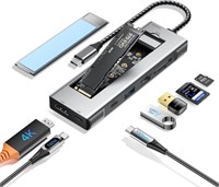 8 in 1 USB C Hub with M.2 NVMe/SATA SSD Enclosure