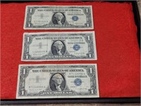 (3) One Dollar Silver Certificates 1957 A & 1957 B