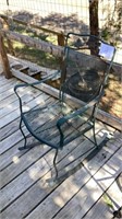 Green Metal Porch Rocking Chair