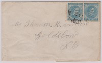 CSA  Stamp #7 Pair tied on Cover by illegible NC C