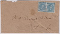 CSA  Stamp #7 Pair tied on Cover by Warrenton Geo