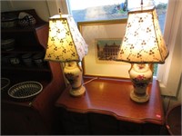 Pair of Floral Lamps