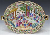 CHINESE EXPORT FAMILLE ROSE PORCELAIN WARMING DISH