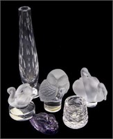 (6)LALIQUE, BACCARAT & WATERFORD ART CRYSTAL GROUP
