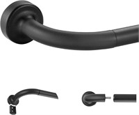 Matte Black Disc Curtain Rods  48-84 Inches Window