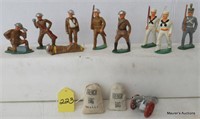 Selection of Barclay Soldiers, Plus Trench Bags