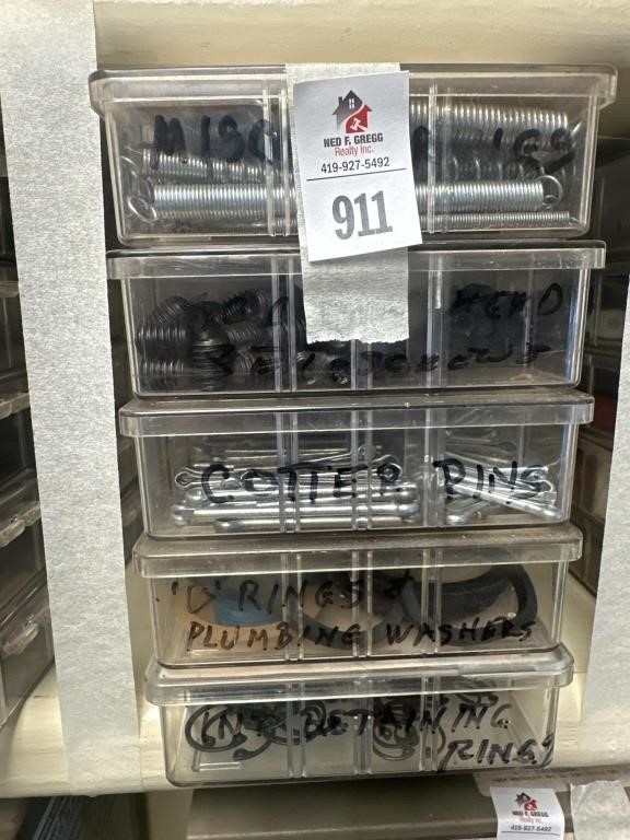 Organizer boxes with cotter pins screws,