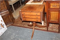 Antique Mahg. Sewing Table w/ repaired leg