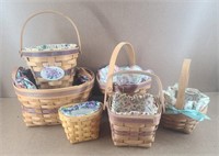 6 Longaberger Floral Baskets
