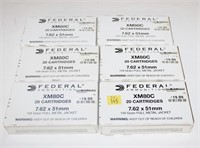 6- Boxes Federal 7.62 x 51mm 149-grain FMJ