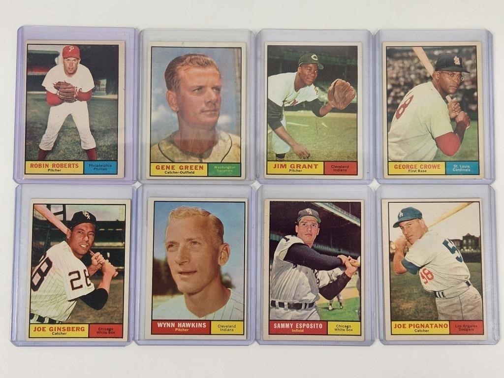 (8) 1961 TOPPS BASEBALL CARDS