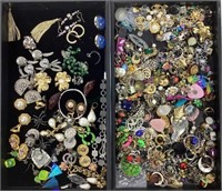 (2) Tray Lots Of Fashion Jewelry Earrings