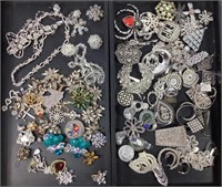 (2) Tray Lots Of Fashion Jewelry Earrings