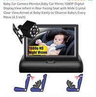 Baby Car Camera Monitor, Baby Car Mirror, 1080P