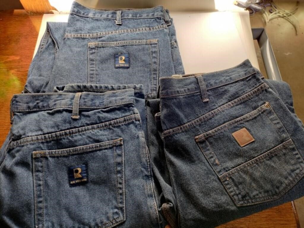 3 pair of real workwear jeans size 40- 30 one new