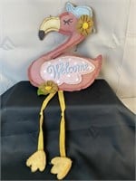 Welcome Flamingo Door Hanger