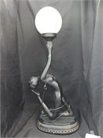 28 “ RESIN ART-DECO STYLE NUDE FIGURE LAMP -