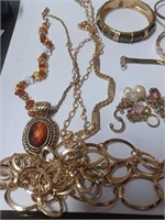Lot of Goldtone Bracelets, Necklaces