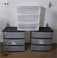 (3) 3 Drawer Storage Containers