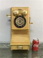 Wooden wall telephone - no handset, not tested