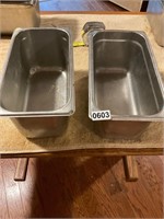 2 Stainless Pans- Sizes in pics