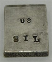 Rare Vintage Silver Bar - Marked: US SIL, Tested