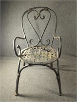 Miniature Decorative Metal Chair Measures 13"