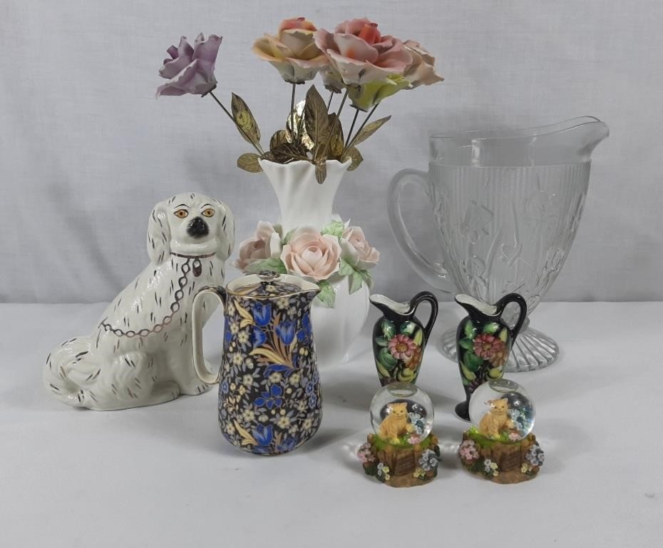 Assorted Decorative Vases, florals, pitchers, etc