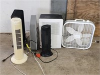 Assorted Fans, Heaters and De-Humidifier