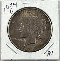 1934-D Peace Silver Dollar, US $1 Coin