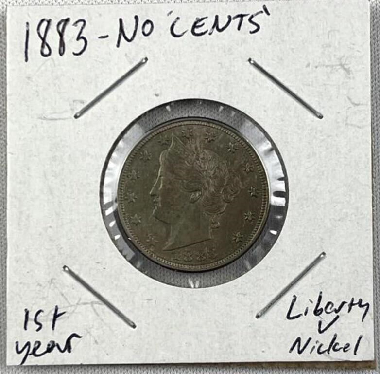 1883-No 'Cents' Liberty V Nickel, High Quality