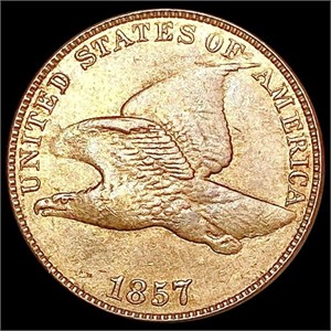 1857 Flying Eagle Cent NEARLY UNCIRCULATED