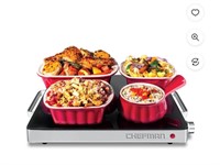 Chefman Compact Glasstop Warming Tray with